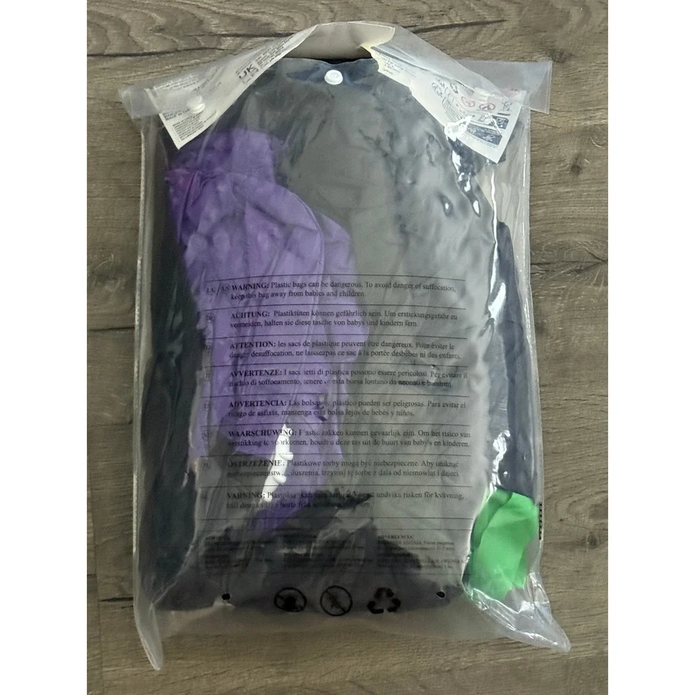 Puff Me Up! Ride-On Black Cat Inflatable Costume - Black/Purple